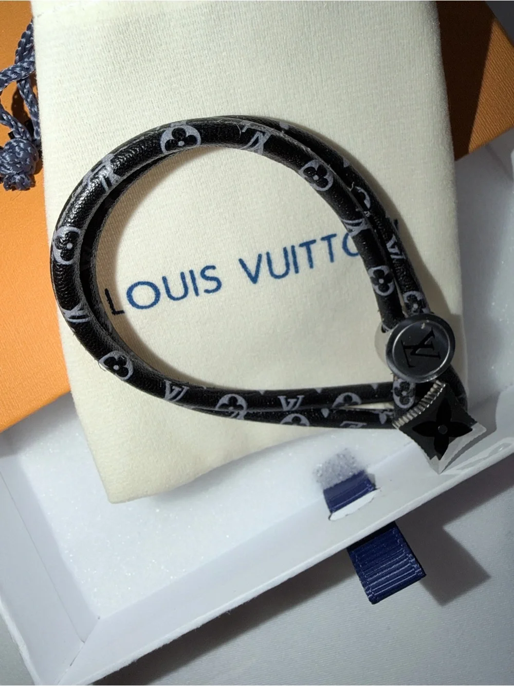 Black Monogram Rope Bracelet